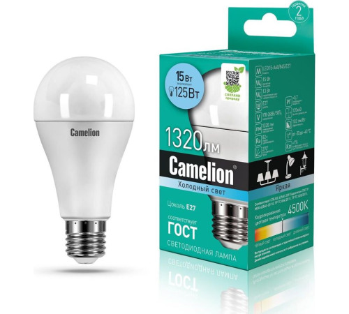 CAMELION (12186) LED15-A60/845/E27