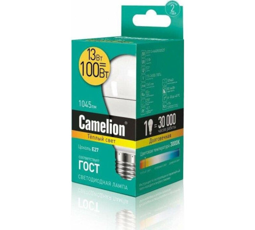CAMELION (12045) LED13-A60/830/E27/13Вт/3000K