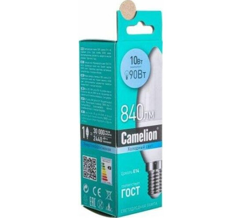 CAMELION (13561) LED10-C35/845/E14/10Вт/4500К