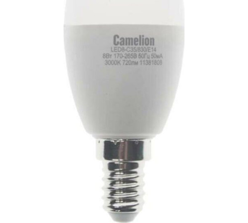 CAMELION (12385) LED8-C35/830/E14/3000К