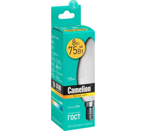 CAMELION (12385) LED8-C35/830/E14/3000К