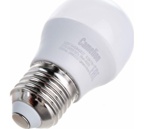 CAMELION (12072) LED7-G45/845/E27/7Вт/4500K