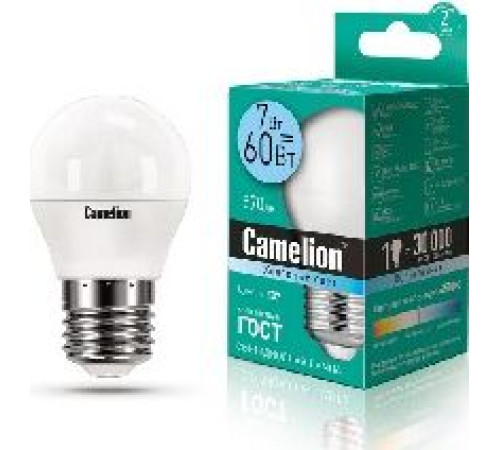 CAMELION (12072) LED7-G45/845/E27/7Вт/4500K
