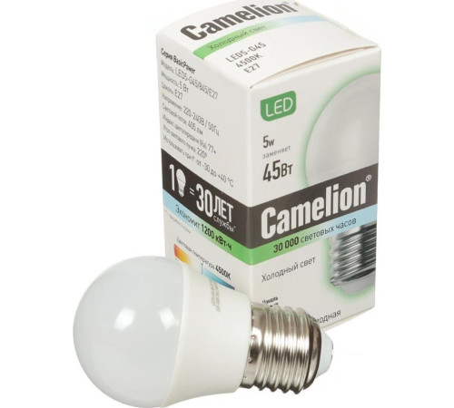 CAMELION (12030) LED5-G45/845/E27/4500K