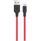 HOCO (6957531071396) X21 USB (m)-microUSB (m) 1.0м - черный/красный