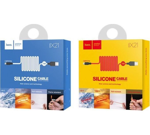 HOCO (6957531071365) X21 USB (m) - 8 Pin (m) 1.0m - белый/черный