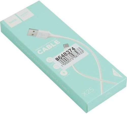 HOCO (6957531080152) X25 USB (m) - TYPE-C (m) 1m - силикон белый