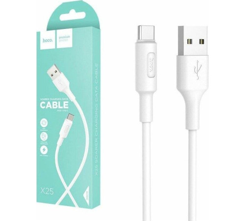 HOCO (6957531080152) X25 USB (m) - TYPE-C (m) 1m - силикон белый
