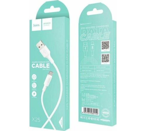 HOCO (6957531080152) X25 USB (m) - TYPE-C (m) 1m - силикон белый