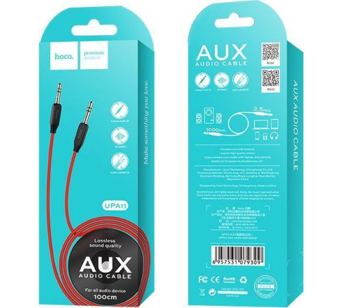 HOCO (6957531079293) UPA11 3.5mm (m) - 3.5mm (m) 1.0m - черный