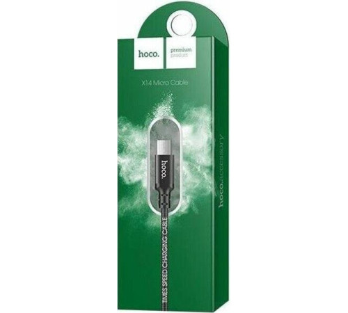 HOCO (6957531062844) X14 USB (m)-microUSB (m) 1.0м - черный