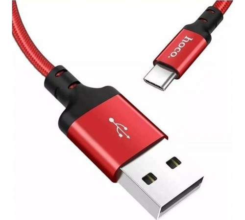 HOCO (6957531062875) X14 USB (m)-Type-C (m) 1.0м - красный/черный