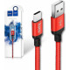 HOCO (6957531062875) X14 USB (m)-Type-C (m) 1.0м - красный/черный