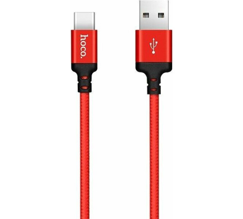 HOCO (6957531062875) X14 USB (m)-Type-C (m) 1.0м - красный/черный