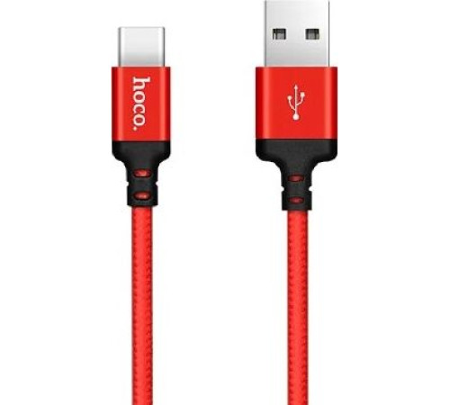 HOCO (6957531062875) X14 USB (m)-Type-C (m) 1.0м - красный/черный