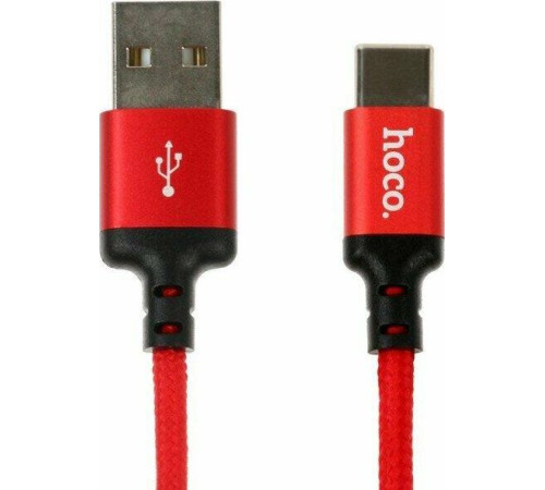 HOCO (6957531062875) X14 USB (m)-Type-C (m) 1.0м - красный/черный