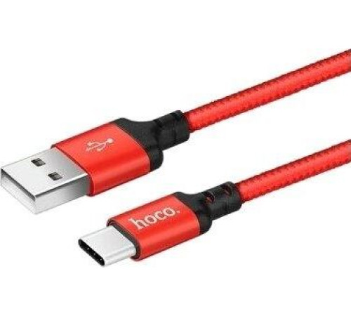 HOCO (6957531062875) X14 USB (m)-Type-C (m) 1.0м - красный/черный