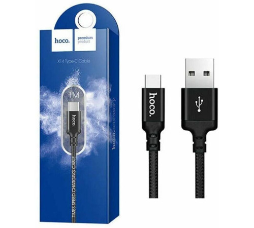 HOCO (6957531062868) X14 USB (m)-Type-C (m) 1.0м - черный