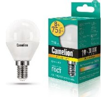 CAMELION (12391) LED8-G45/830/E14/8Вт/3000K