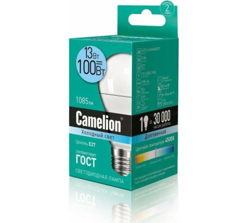 CAMELION (12046) LED13-A60/845/E27/13Вт/4500K