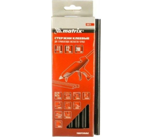 MATRIX Стержни клеевые, 11 x 200 мм, прозрачные, 12 шт. 930730