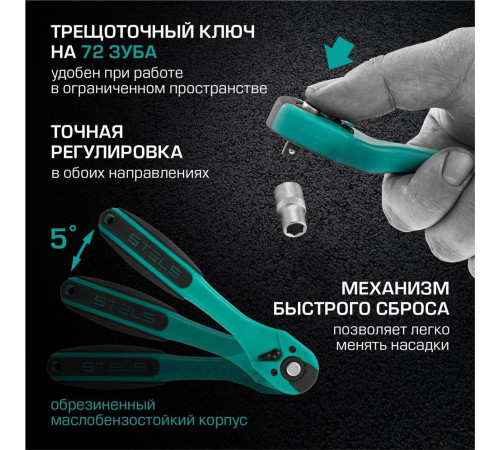 STELS Набор инструментов 109 предметов 12 гранные головки// STELS 14122