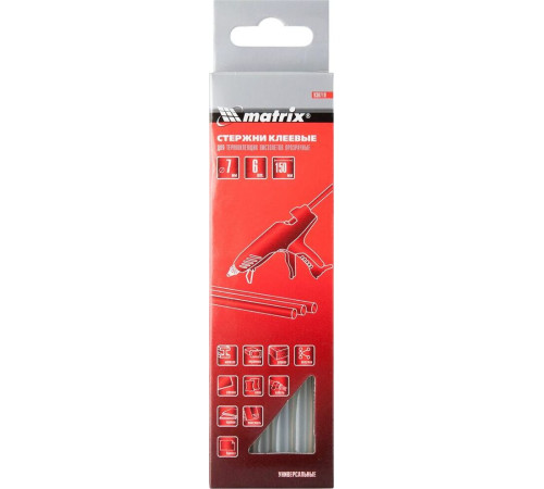 MATRIX Стержни клеевые, 7 x 150 мм, прозрачные, 6 шт. 930710