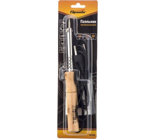 Паяльники электрические SPARTA Паяльник с ручкой из дерева, 40 Вт, 220 В 913102