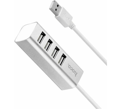 USB хаб HOCO (6957531038146) HB1 4хUSB серебро
