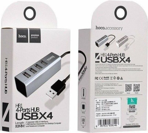 USB хаб HOCO (6957531038139) HB1 USB-хаб 4хUSB - tarnish