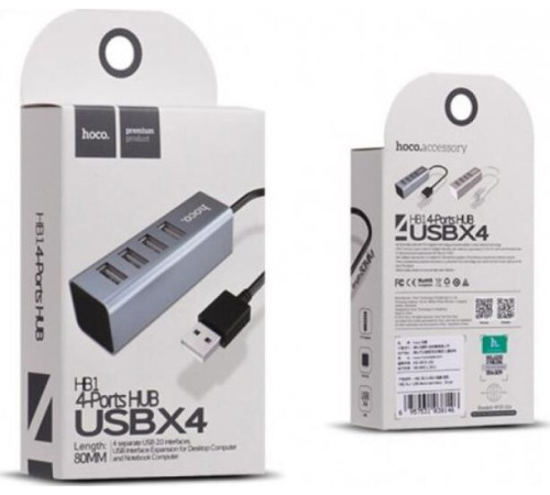 USB хаб HOCO (6957531038139) HB1 USB-хаб 4хUSB - tarnish