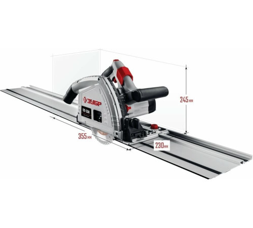 ЗУБР ПП-55Н Пила погружная с шиной, 90°-55 мм, диск 165 мм