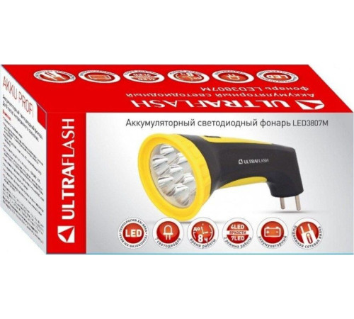 ULTRAFLASH (12868) LED3807M черный/желтый
