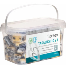 BREZO Таблетки ALL IN 1 безфосфатные для посудомоечной машины, 100 шт
