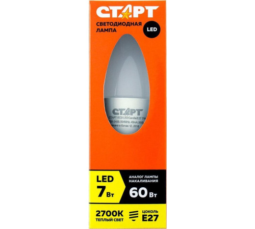 СТАРТ (17282) LEDCANDLE E14 7W30 WS