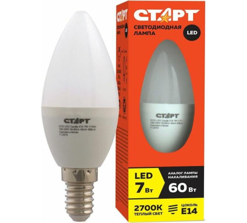 СТАРТ (17282) LEDCANDLE E14 7W30 WS