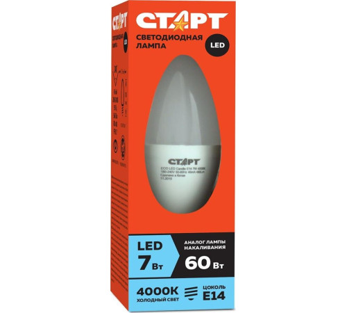 СТАРТ (17281) LEDCANDLE E14 7W40 WS
