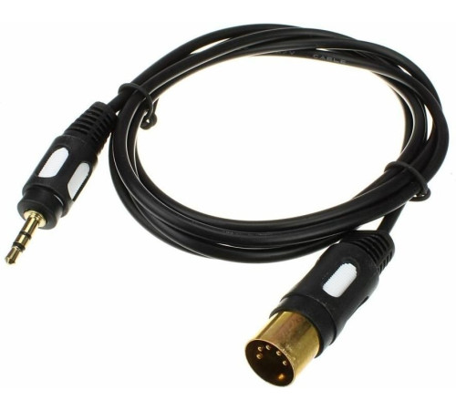 REXANT (17-2502) ШНУР DIN 5 PIN - STEREO 3,5 ММ, ДЛИНА 1,5 МЕТРА (GOLD)