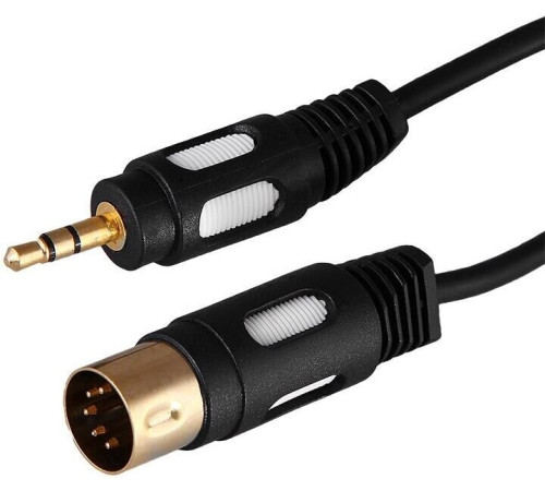 REXANT (17-2502) ШНУР DIN 5 PIN - STEREO 3,5 ММ, ДЛИНА 1,5 МЕТРА (GOLD)