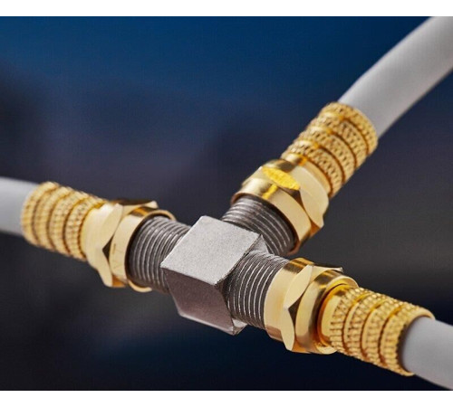 REXANT (06-0022-A) ПЕРЕХОДНИК АНТЕННЫЙ, (3-ГНЕЗДА F), ТРОЙНИК, (1ШТ.)