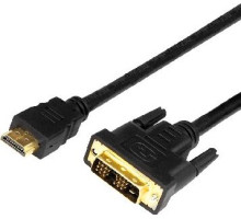 REXANT (17-6303) ШНУР HDMI - DVI-D С ФИЛЬТРАМИ, ДЛИНА 1,5 МЕТРА (GOLD) (PE ПАКЕТ)