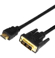 REXANT (17-6303) ШНУР HDMI - DVI-D С ФИЛЬТРАМИ, ДЛИНА 1,5 МЕТРА (GOLD) (PE ПАКЕТ)