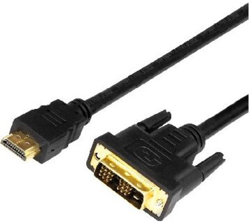 REXANT (17-6304) ШНУР HDMI - DVI-D С ФИЛЬТРАМИ, ДЛИНА 2 МЕТРА (GOLD) (PE ПАКЕТ)