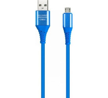 SMARTBUY (iK-3112ERG blue) Type C кабель в рез.оплет. Gear, 1м - синий