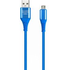 SMARTBUY (iK-3112ERG blue) Type C кабель в рез.оплет. Gear, 1м - синий