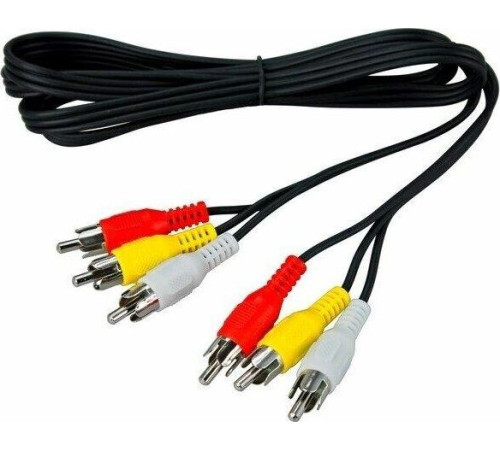 REXANT (17-0202) ШНУР 3 RCA - 3 RCA, ДЛИНА 1,5 МЕТРА, ЧЕРНЫЙ