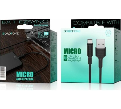 BOROFONE (6957531081654) BX1 USB (m)-microUSB (m) 1м черный