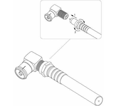 REXANT (05-4312) ПЕРЕХОД ГНЕЗДО F-ГНЕЗДО TV УГЛОВОЙ