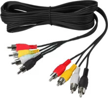 REXANT (17-0304) ШНУР 4 RCA - 4 RCA, ДЛИНА 3 МЕТРА, ЧЕРНЫЙ