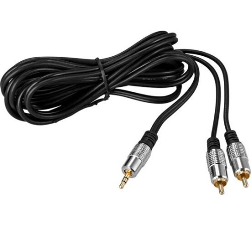 REXANT (17-4224) ШНУР СТЕРЕО 3,5 ММ - 2 RCA, ДЛИНА 3 МЕТРА (GOLD-МЕТАЛЛ)